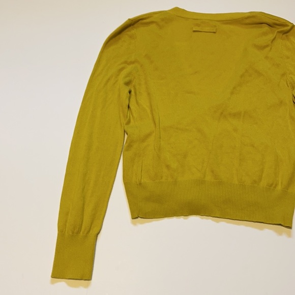 Anthropologie Moth Yellow Asymmetrical Ruffle Cardigan - Women’s Size Medium - Picture 5 of 8